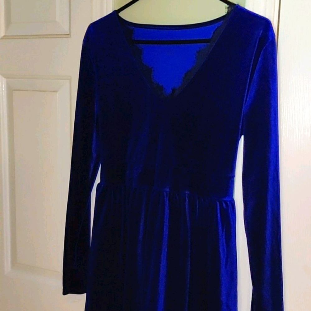 Womens size XL Cobalt velvet dress